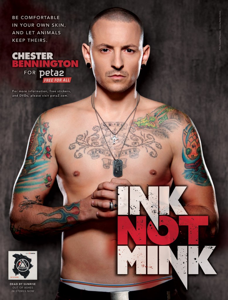 Chester Bennington Linkin Park "Ink Not Mink" PETA