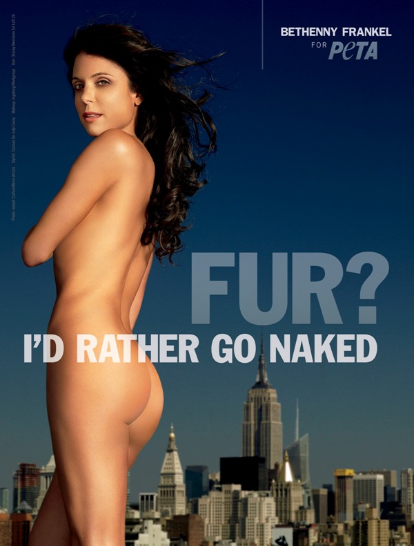 Bethenny Frankel "I'd Rather Go Naked Than Wear Fur" PETA Ad