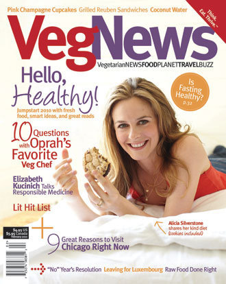 Alicia Silverstone on January/February cover of Veg News
