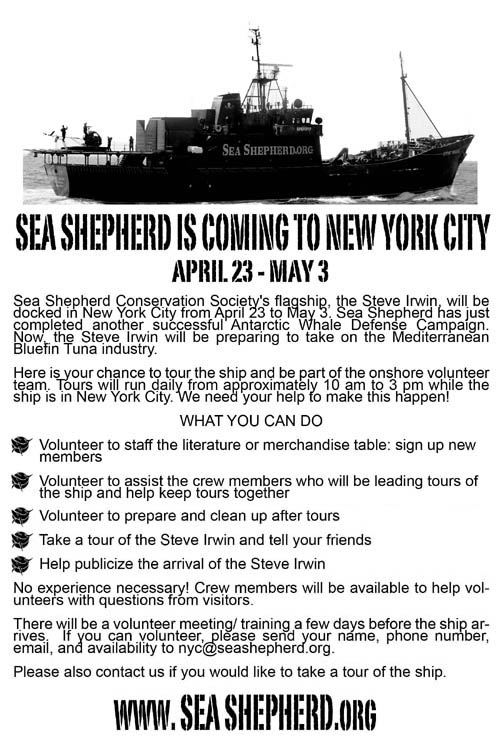 Sea Shepherd Tour poster