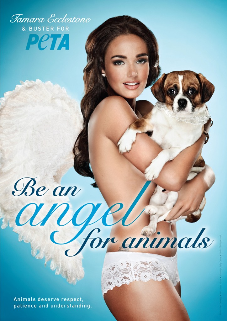 Tamara Ecclestone has posed in several ads for PETA including one in which 