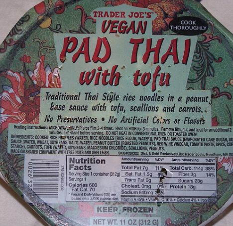 Trader Joe's Vegan Pad Thai Tofu