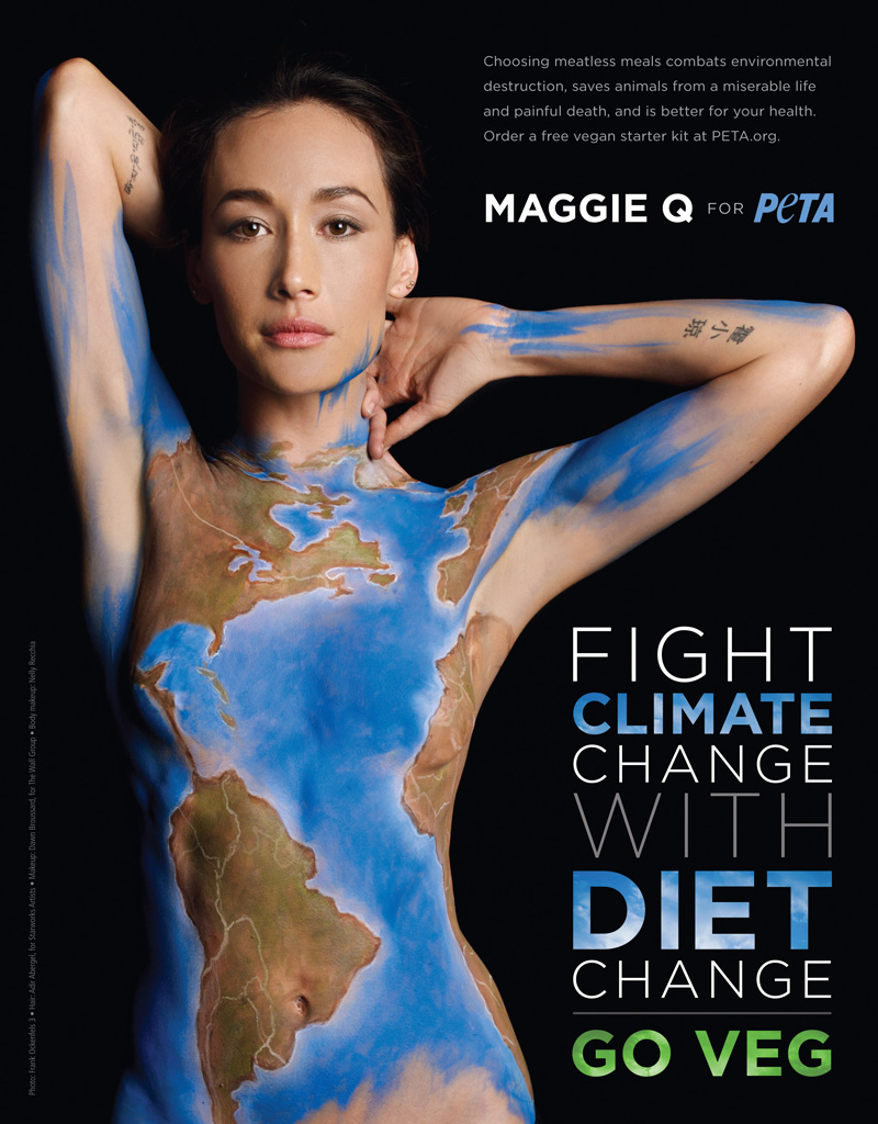 Maggie Q PETA Climate Change