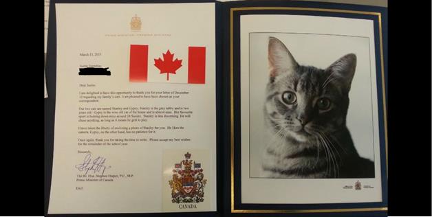 Canadia PM Stephen Harper and Cats